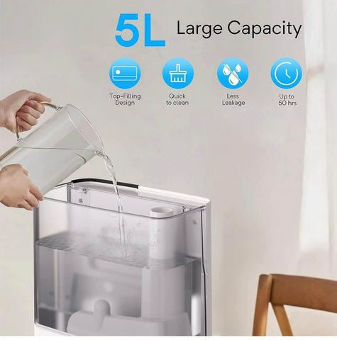 5L Warm and Cool Mist Humidifier for Bedroom/Large Rooms, Max 550ml/h