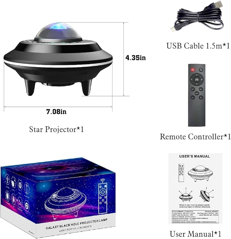 Galaxy Light Projector,Star Light/Cosmic Light/Cloud Light 3 in 1 Star Projector, Galaxy Projector for Bedroom