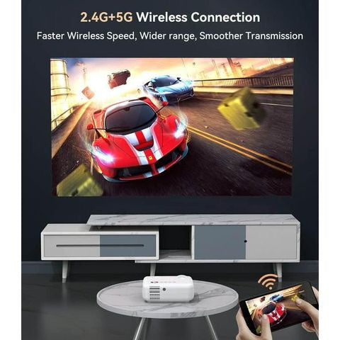 5G Native 1080P Portable Projector with WiFi and Bluetooth