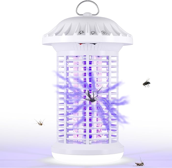 Bug Zapper Indoor & Outdoor, Water Proof Mosquito Zapper with LED Light, 4200V Electric Bug Zapper for Home Patio Office Courtyard