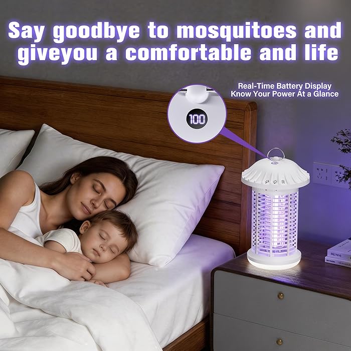 Bug Zapper Indoor & Outdoor, Water Proof Mosquito Zapper with LED Light, 4200V Electric Bug Zapper for Home Patio Office Courtyard